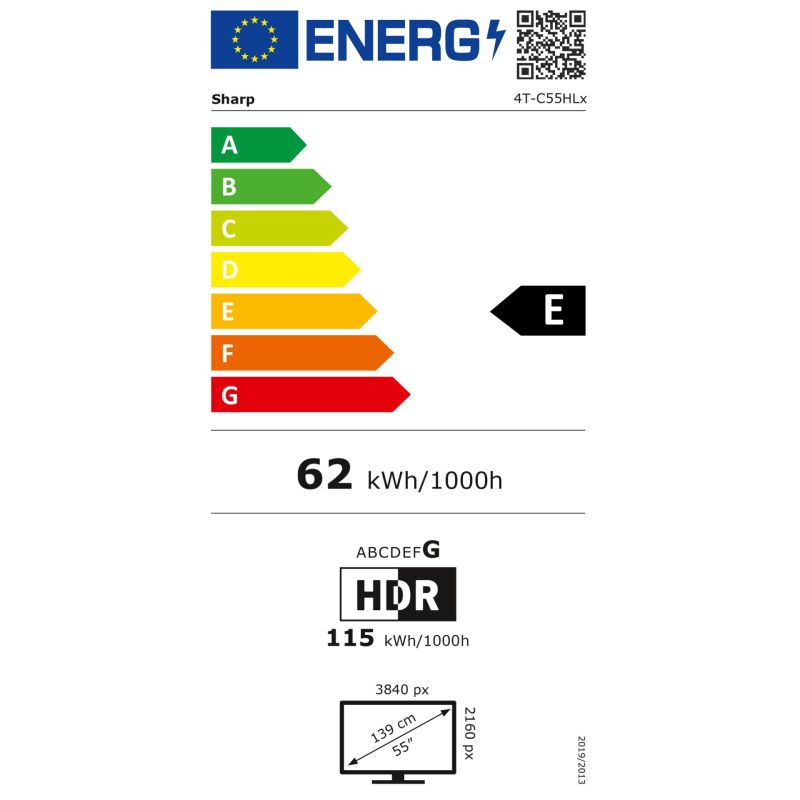 Sharp 55HL4465E  schwarz – Energieeffizienzklasse E
