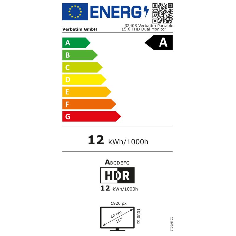 Verbatim Portable 15.6  Dual Monitor Essentials – Energieeffizienzklasse A