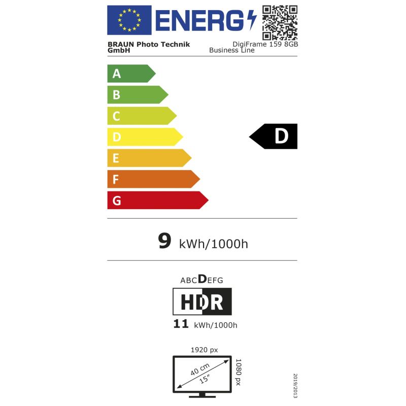 Braun DigiFrame 159  Business Line 39,62cm (15,6") – Energieeffizienzklasse D