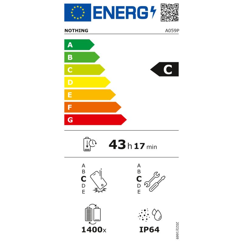 Nothing Phone (3a) Pro 12+256GB  schwarz – Energieeffizienzklasse C