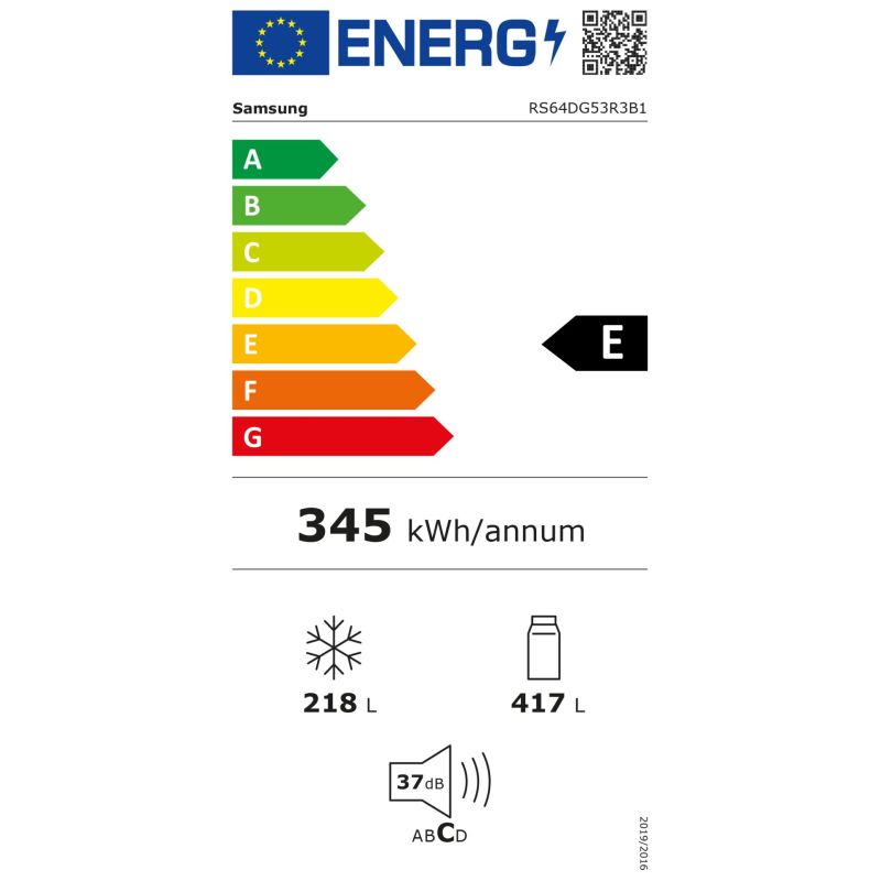 Samsung RS64DG53R3B1EF – Energieeffizienzklasse E