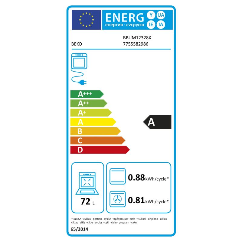 Beko BBUM 12328X – Energieeffizienzklasse A