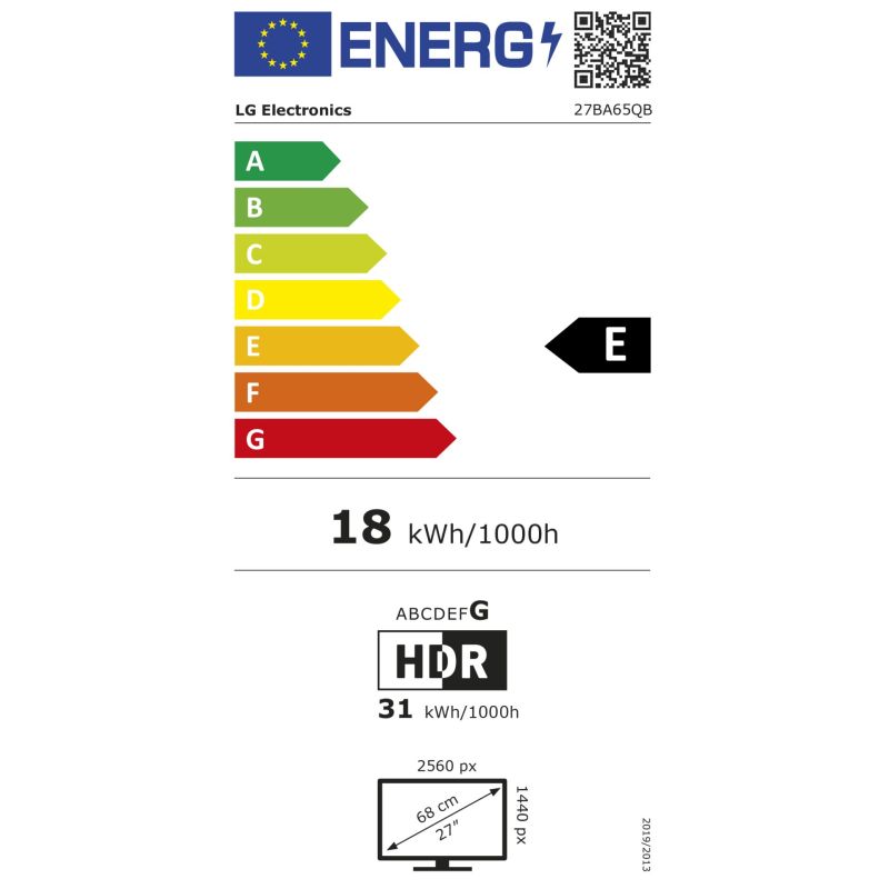 LG 27BA65QB-B – Energieeffizienzklasse E