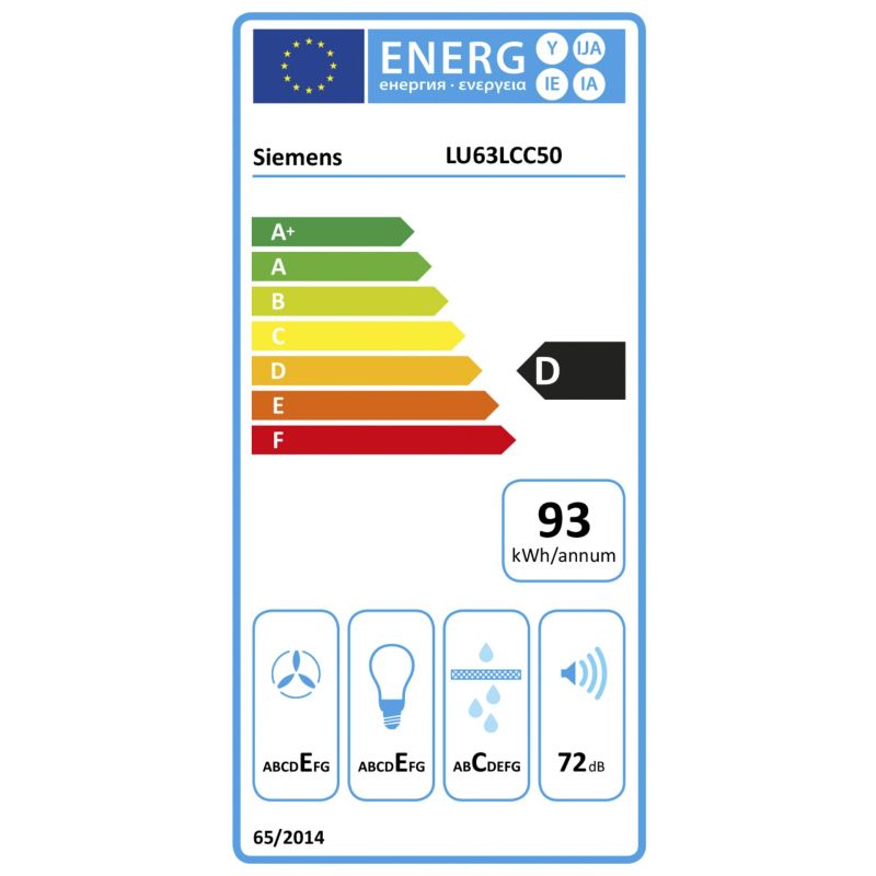 Siemens LU63LCC50  Unterbauhaube – Energieeffizienzklasse D