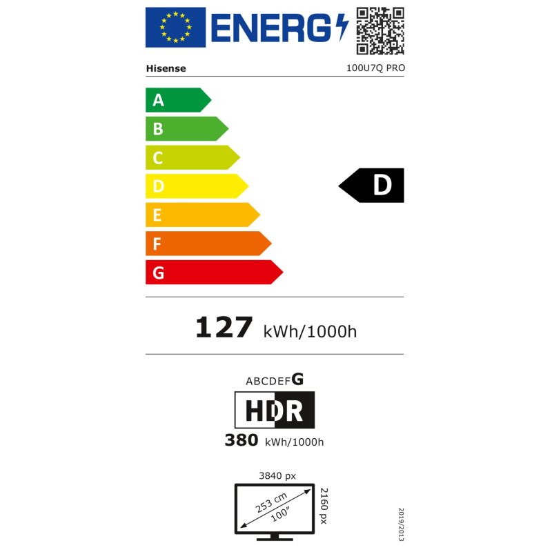 Hisense 100U7Q PRO – Energieeffizienzklasse D
