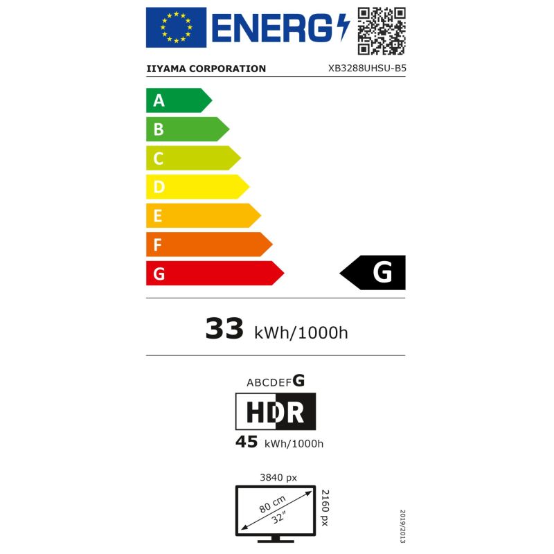 IIyama XB3288UHSU-B5 – Energieeffizienzklasse G