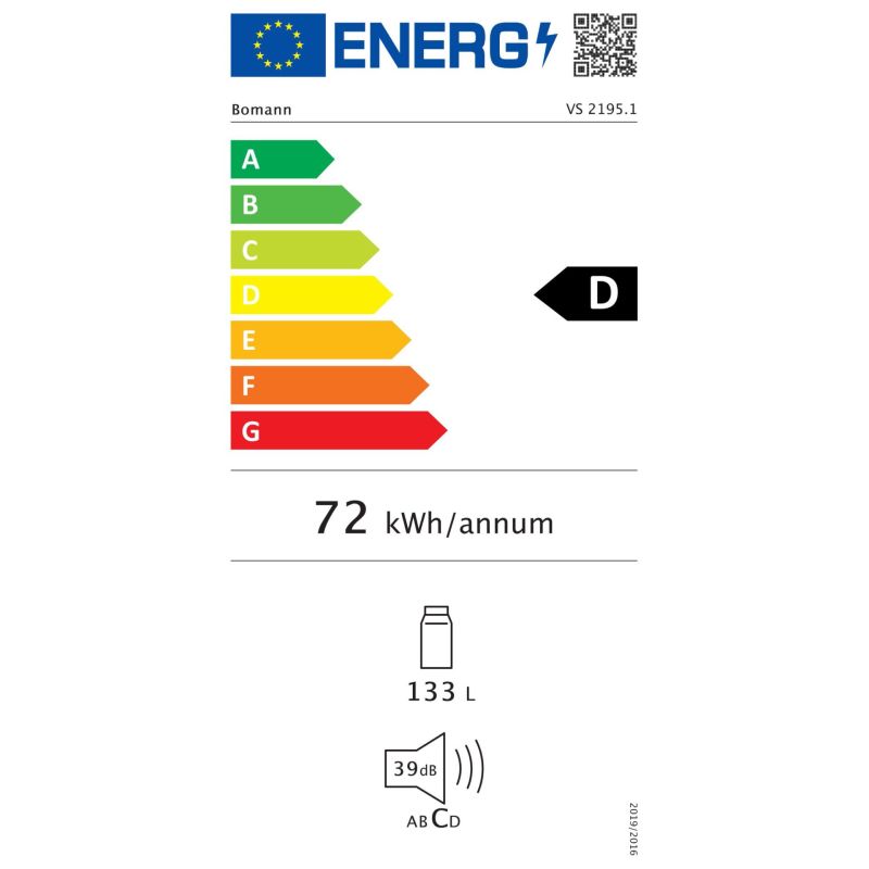 Bomann VS 2195.1  ix-look – Energieeffizienzklasse D