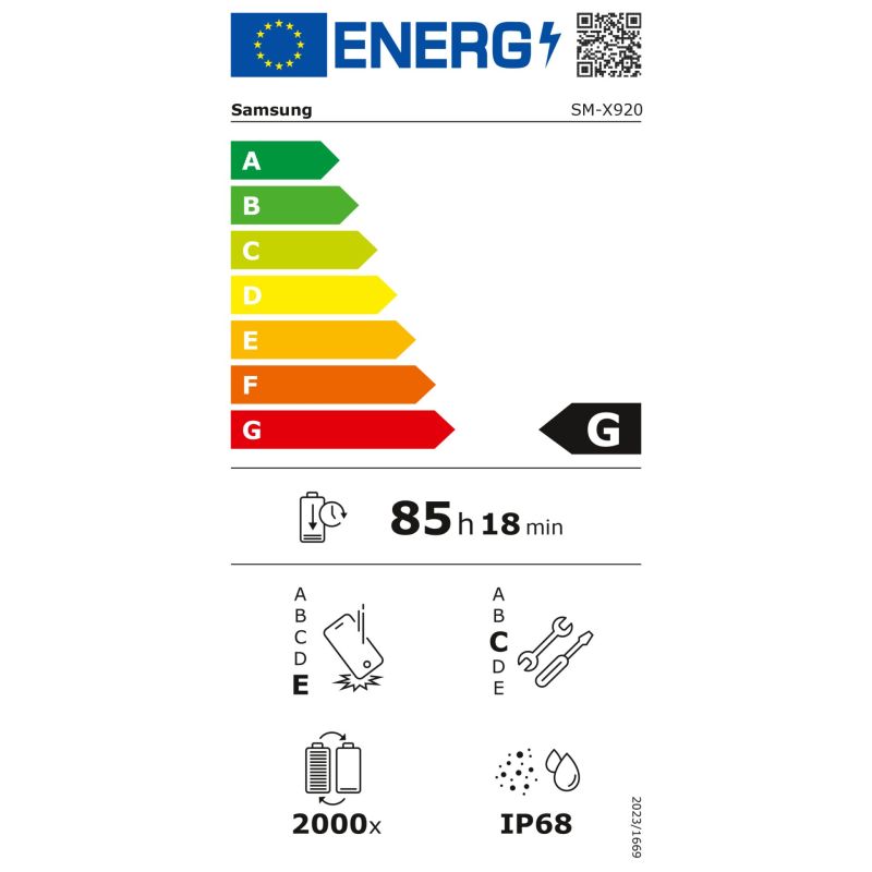 Samsung Galaxy Tab S10 Ultra  WiFi (256GB) 12GB grau – Energieeffizienzklasse G