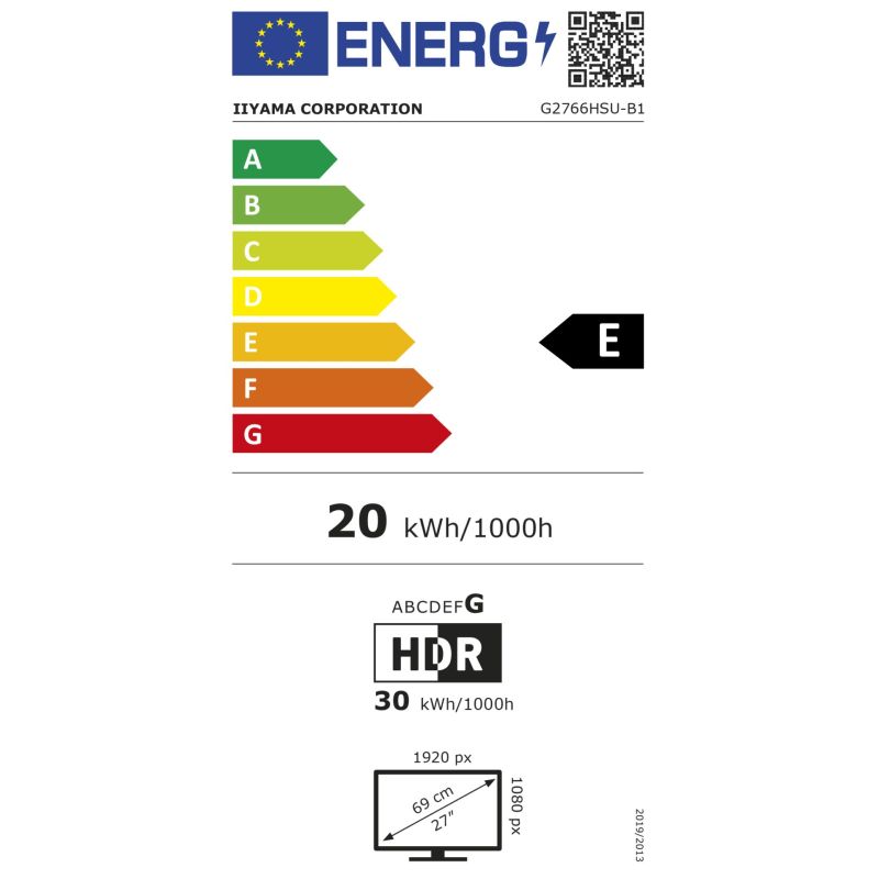 Iiyama G2766HSU-B1 – Energieeffizienzklasse E