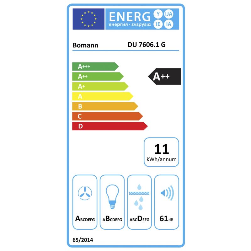 Bomann DU 7606.1 G – Energieeffizienzklasse A++