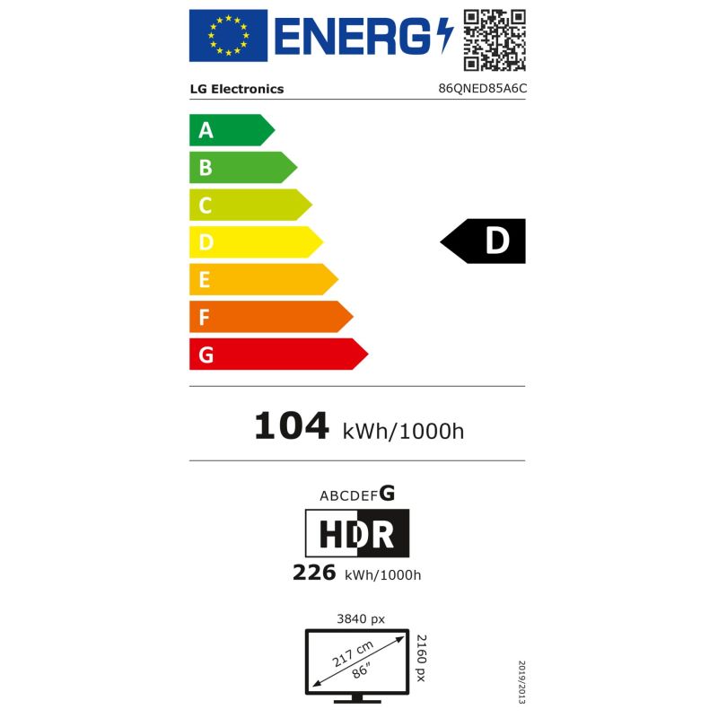 LG 86QNED85A6C.AEU – Energieeffizienzklasse D