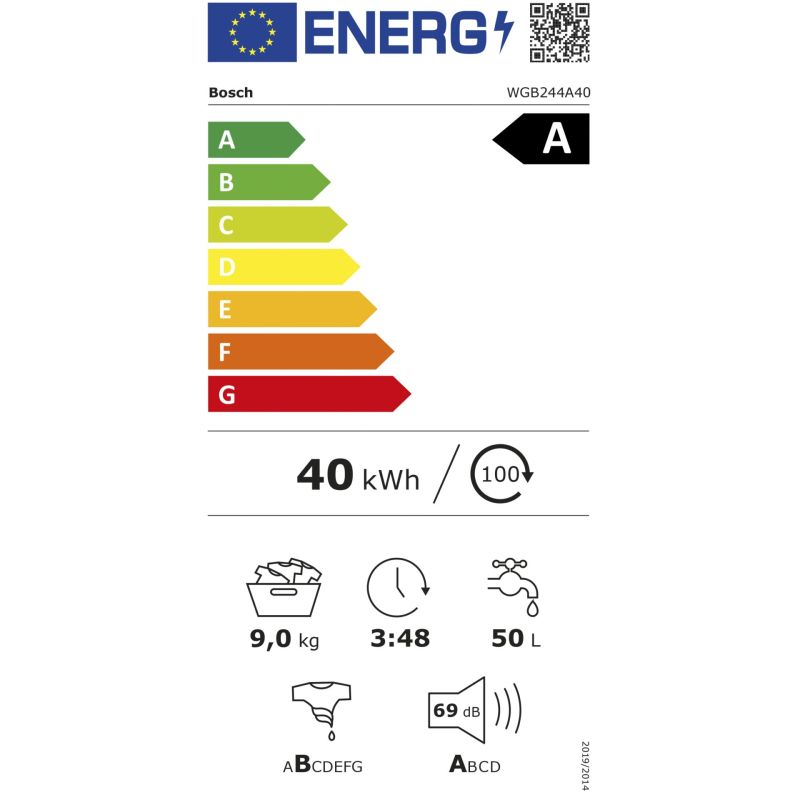 Bosch WGB 244A 400  iDos, Serie 8 – Energieeffizienzklasse A
