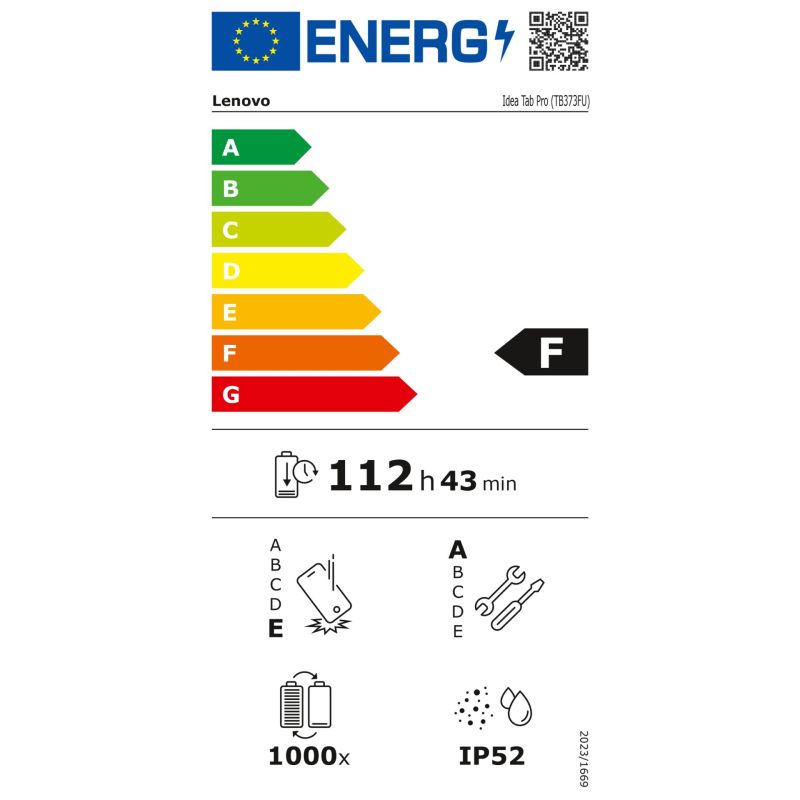 Lenovo Idea Tab Pro  8GB 256GB – Energieeffizienzklasse F