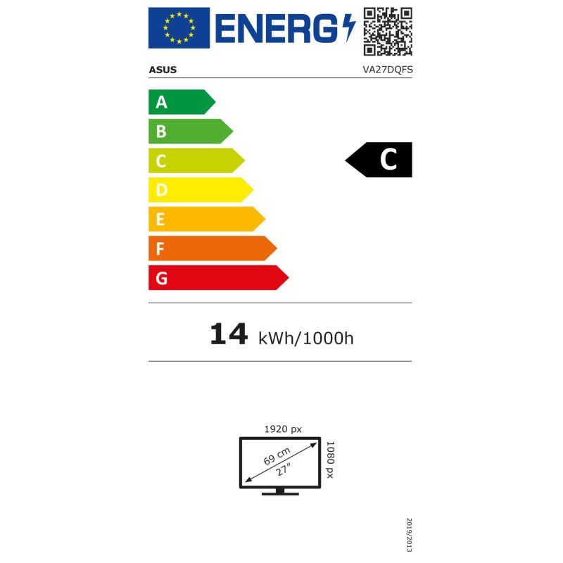 ASUS VA27DQFS  68.6 cm (27") 100Hz FHD – Energieeffizienzklasse C