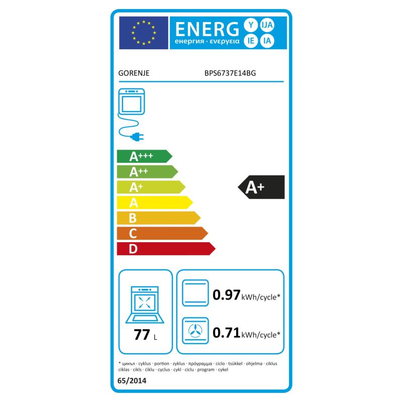 Gorenje BPS 6737 E14BG – Energieeffizienzklasse A+