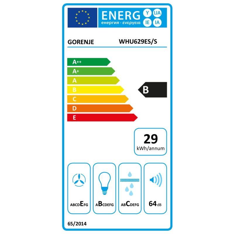 Gorenje WHU629ES/S  Unterbauhaube 60cm – Energieeffizienzklasse A