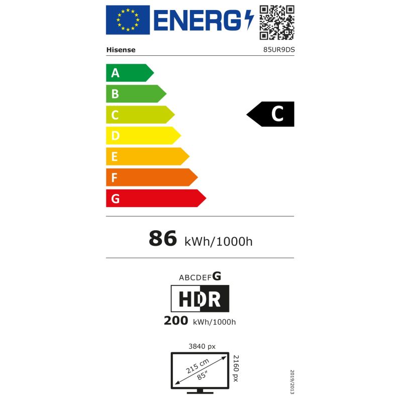 Hisense 85UR9DS – Energieeffizienzklasse C