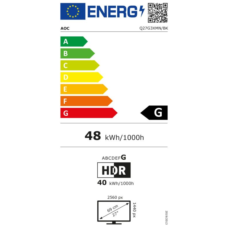AOC Q27G3XMN/BK – Energieeffizienzklasse G