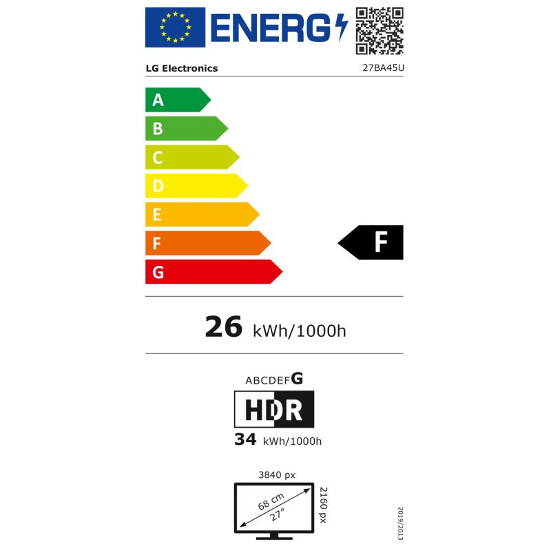 LG 27BA45U-B – Energieeffizienzklasse F