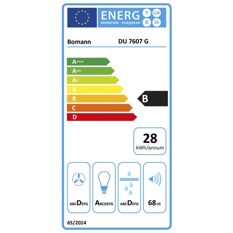 Bomann DU 7607 G schwarz – Energieeffizienzklasse B