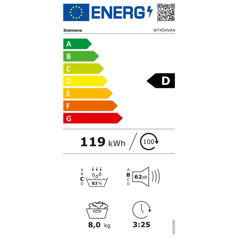 Siemens WT 45HVA4 – Energieeffizienzklasse D