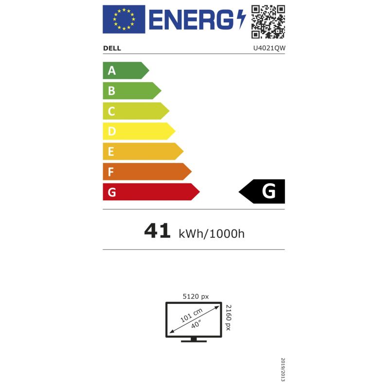 Dell U4021QW – Energieeffizienzklasse G