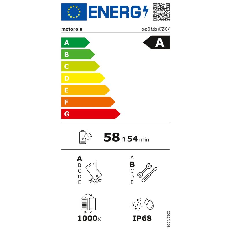 Motorola edge 60 fusion  PANTONE slipstream – Energieeffizienzklasse A